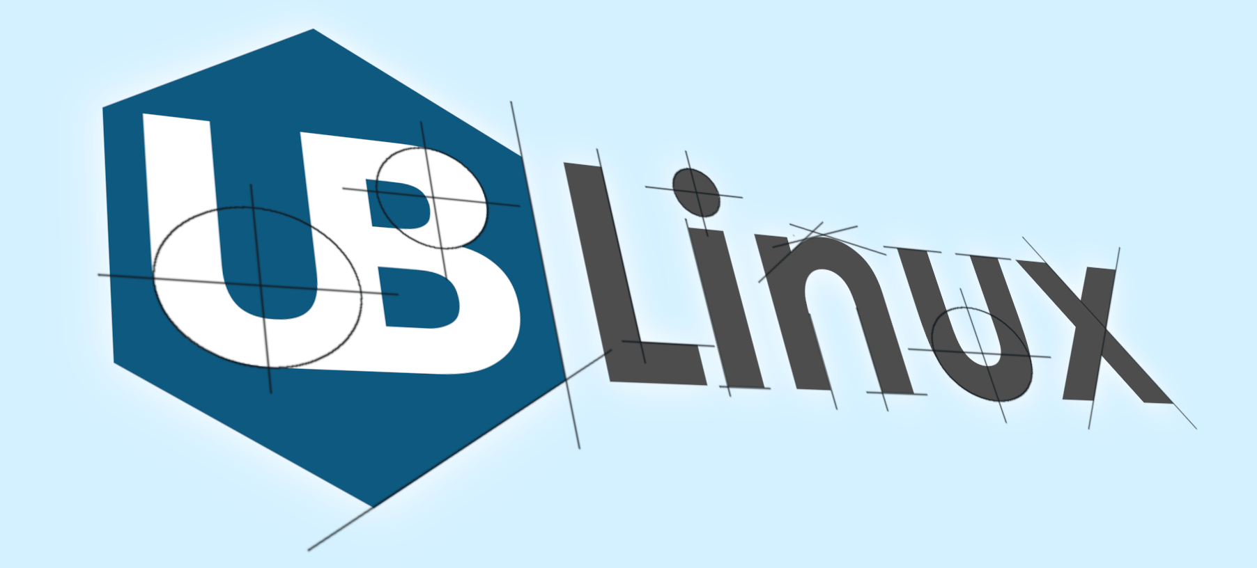 Логотип UBLinux (концепт c опорными линиями)