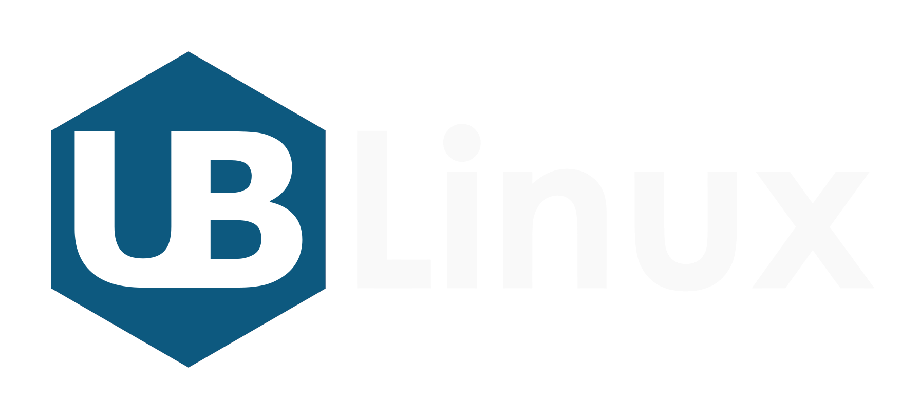Логотип UBLinux (цветной cо свечением, белый текст)